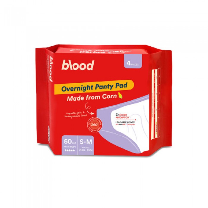 BLOOD Overnight Corn Panty Pads S-M Size 4's (75-96cm) - Pad, Sanitary Pad, Tuala Wanita