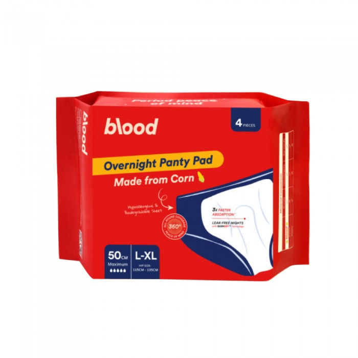 BLOOD Overnight Corn Panty Pads L-XL Size 4's ( 115-135 cm) - Pad, Sanitary Pad, Tuala Wanita