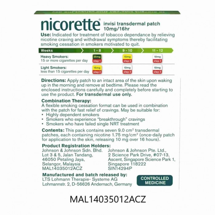 NICORETTE Invisipatch 10mg/16hr 7's