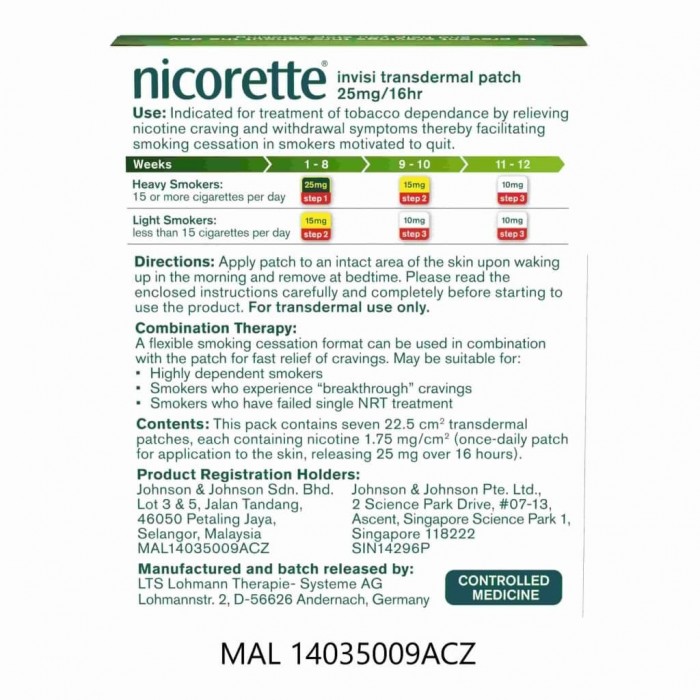 NICORETTE Invisipatch 25mg/16hr 7's