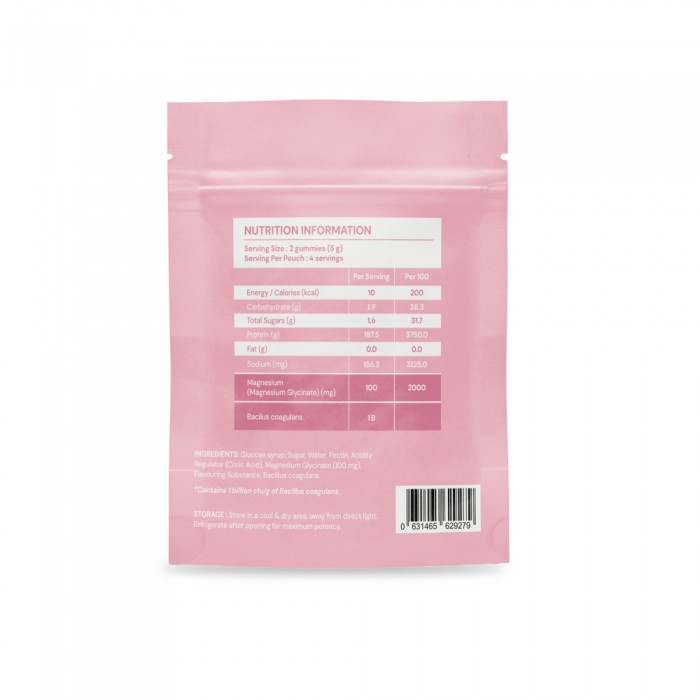 BIOFIZZ Magpro Magnesium & Probiotics Gummies 2.5g x 8's for Gut Health, Sleep, Probiotic Supplement, Gummy