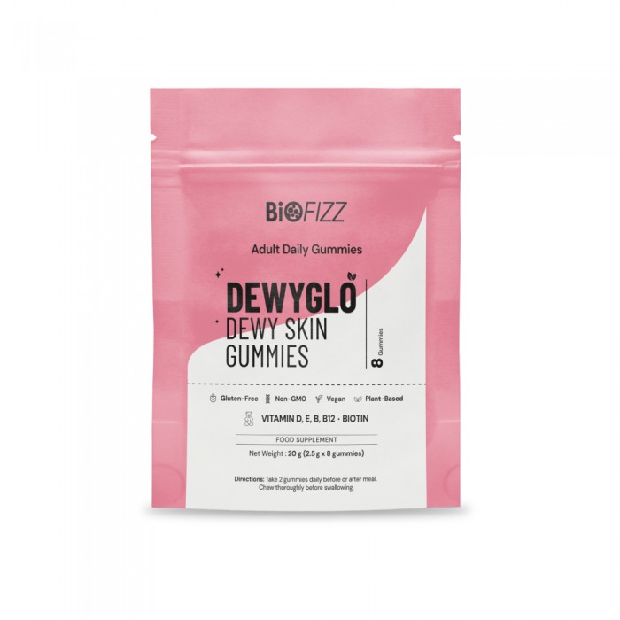 BIOFIZZ Dewyglo Dewy Skin Gummies 2.5g X 8's for Hair, Nail, Skin Supplement with Biotin, 软糖