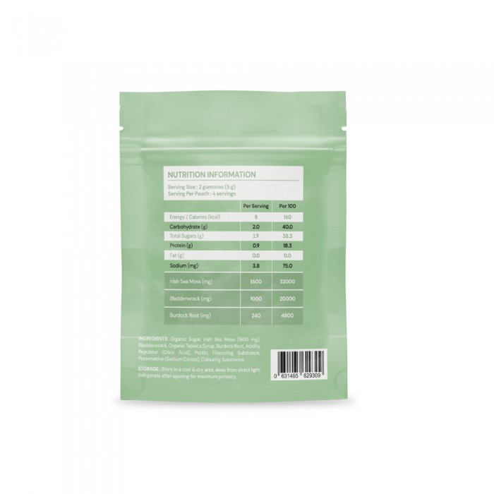 BIOFIZZ Irish Sea Moss Gummies 2.5g X 8's for Detox, Energy Booster with Mineral, Gummy, Gummy Halal, 软糖