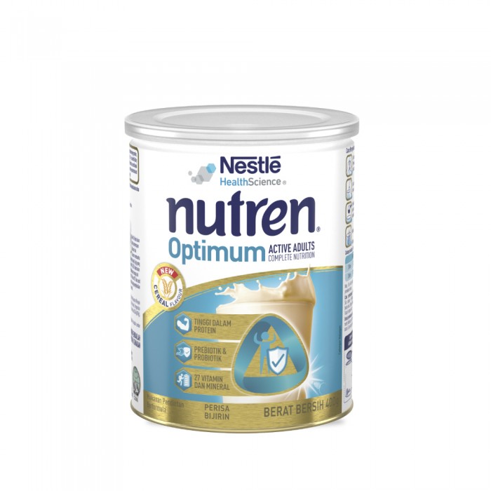 NUTREN Optimum Cereal 400g for Adult Milk, Protein Milk, Susu Nutren Optimum, Susu Protein, Whey Protein