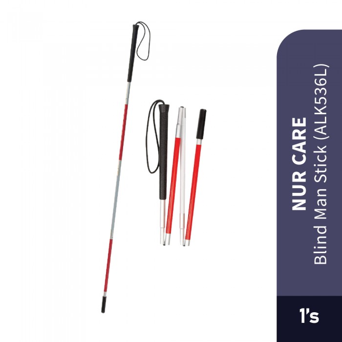 NUR CARE Blind Man Stick (ALK536L) Tongkat Orang Buta, Blind Stick, Tongkat Lipat, Walking Stick