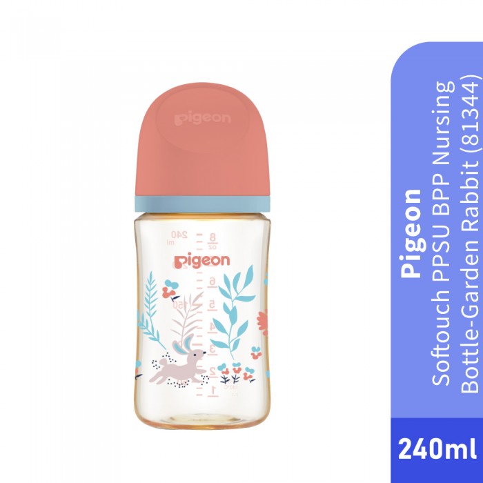 PIGEON Bottle PPSU SofTouch BPP Baby Bottle 160ml - Garden Rabbit for Botol Susu Baby, 奶瓶pigeon