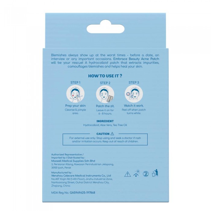 EMBRACE Beauty Acne Patch 12's X 2 - Cutesy Butterflies Pimple Patch, Patch Jerawat, Hydrocolloid Patches, Ance Patch, 痘