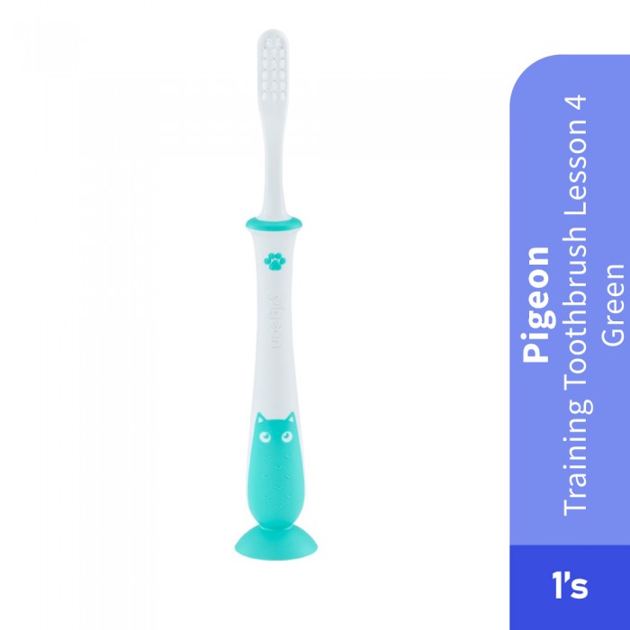 PIGEON Training Baby Toothbrush Lesson 4 Green Kids Toothbrush, Berus Gigi Budak, Toothbrush Kids