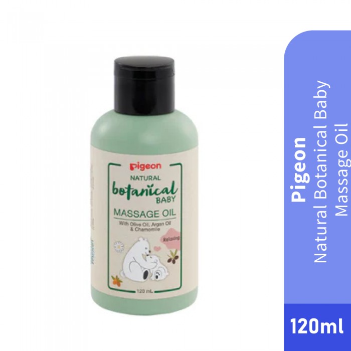 PIGEON Natural Botanical Baby Massage Oil 120ml for Baby Oil, Minyak Telon, Minyak Baby, Minyak Telon Baby