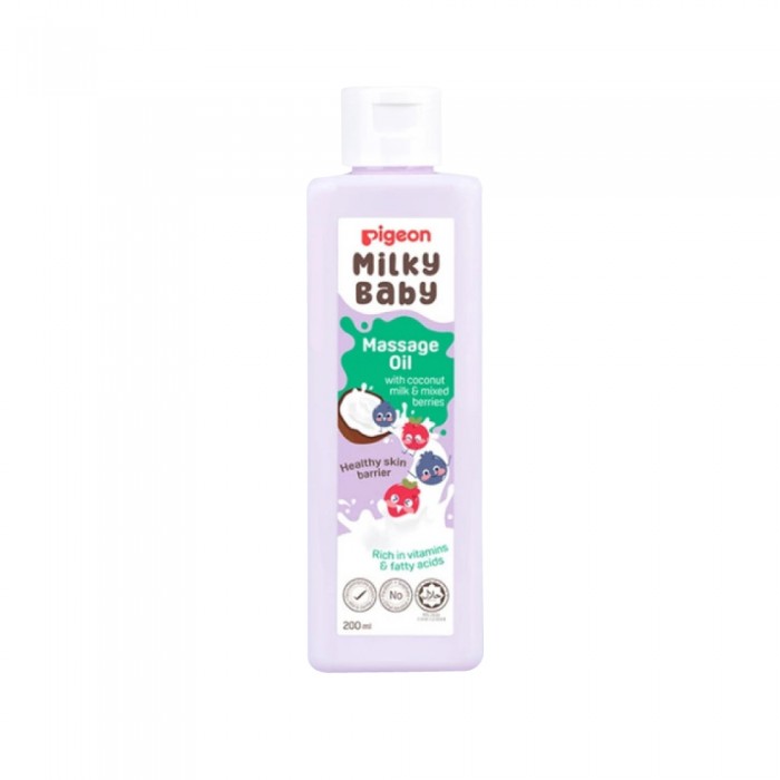 PIGEON Milky Baby Massage Oil 120ml for Baby Oil, Minyak Telon, Minyak Baby, Minyak Telon Baby
