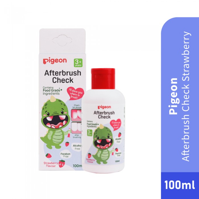 PIGEON Afterbrush Check Strawberry 100ml for Teeth Washer, Mouthwash Kids, Mouth Freshener