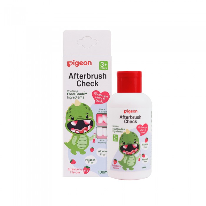 PIGEON Afterbrush Check Strawberry 100ml for Teeth Washer, Mouthwash Kids, Mouth Freshener