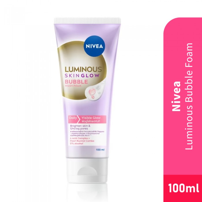 NIVEA Face Care Luminous Bubble Foam 100ml for Face Wash, Facial Wash, Facial Cleanser, Pencuci Muka