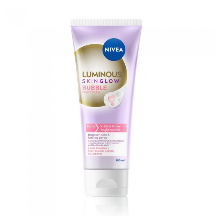 NIVEA Face Care Luminous Bubble Foam 100ml for Face Wash, Facial Wash, Facial Cleanser, Pencuci Muka