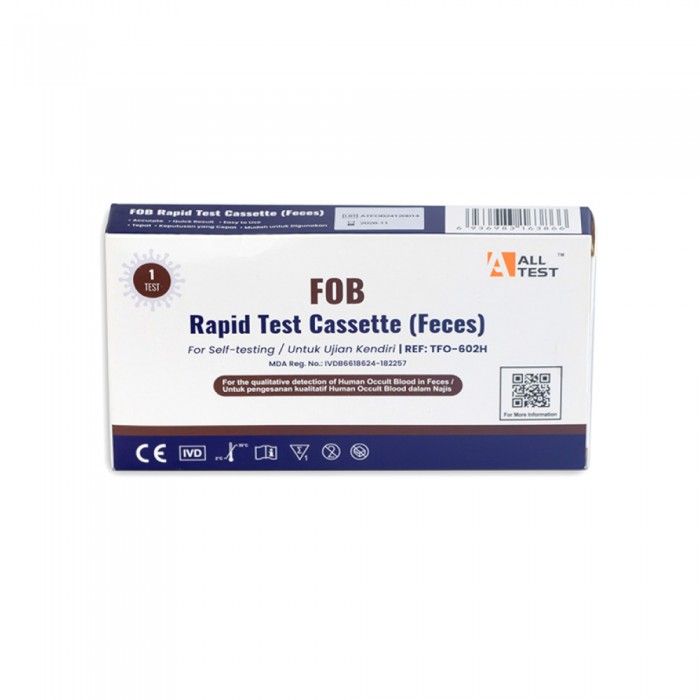 ALLTEST FOB Rapid Teset Casette 1 Test Kit, Bowel Fob Home Test Kit