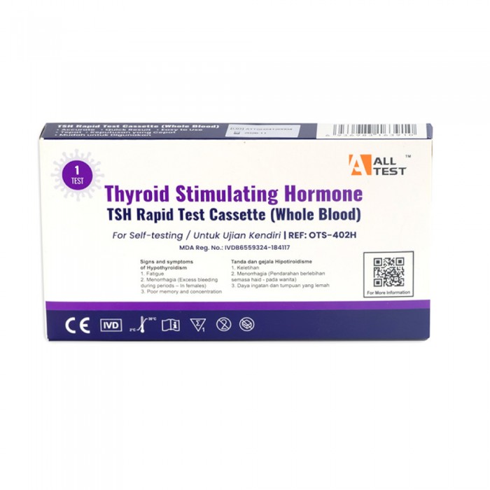 ALLTEST Thyroid Stimulating Hormone Rapid Test Casette 1 Test Kit for Thyroid Test, Hypothyroidism
