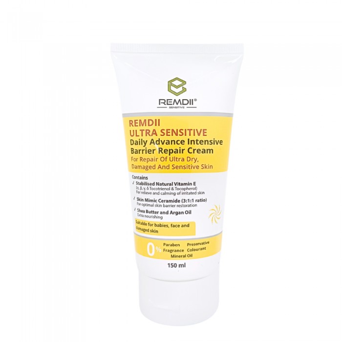 REMDII Ultra Sensitive Cream 150ml for Repair of Ultra Dry, Damaged and Sensitive Skin, Shea Moisture