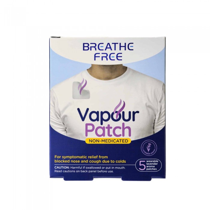 BREATHE FREE Adults Vapour Patch Lavender 5's for Nose Blocked Relief, Hidung Tersumbat, Cough Patch