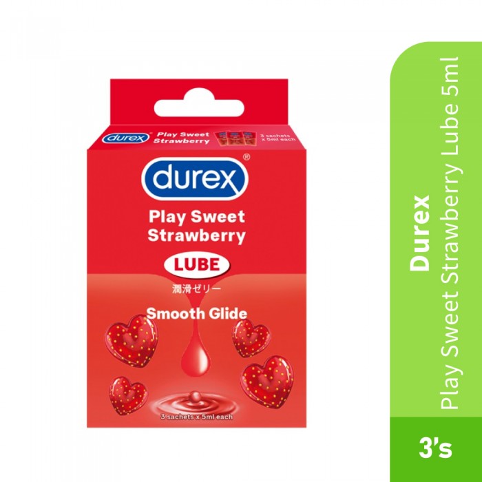 DUREX Lubricant Play Sweet Strawberry Lube 5ml 3's Durex Pelincir Lubricant, Lubricant Pelincir