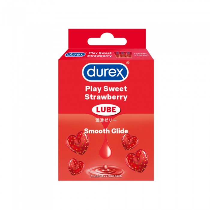 DUREX Lubricant Play Sweet Strawberry Lube 5ml 3's Durex Pelincir Lubricant, Lubricant Pelincir