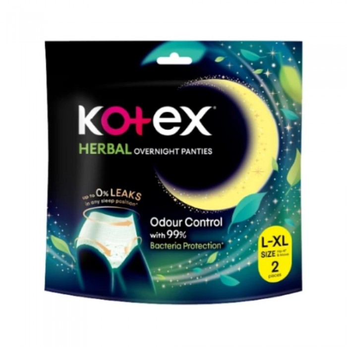 KOTEX Overnight Panties Herbal Size L/XL 2's Tuala Wanita, Sanitary Pants, Kotex Pants, Cotton Panties