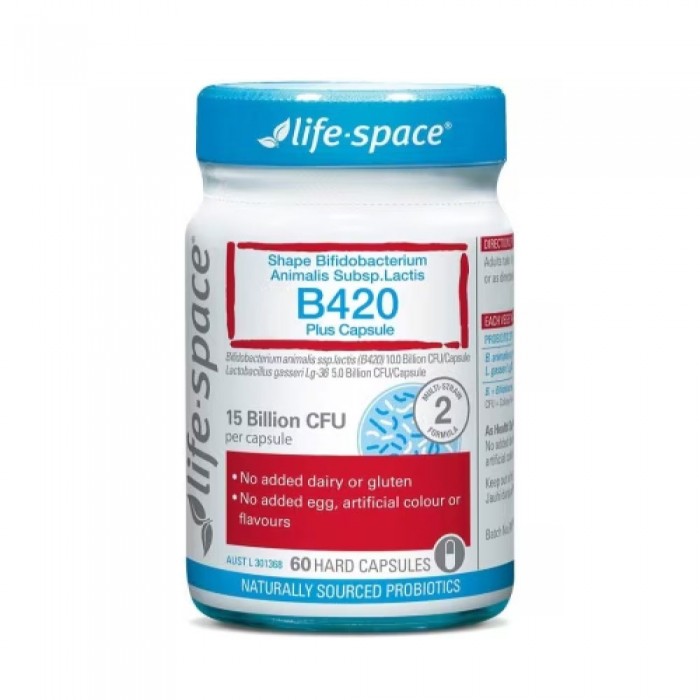 LIFE SPACE Shape B420 Plus 60's for Probiotic Supplement, Probiotik, Digestive Enzyme