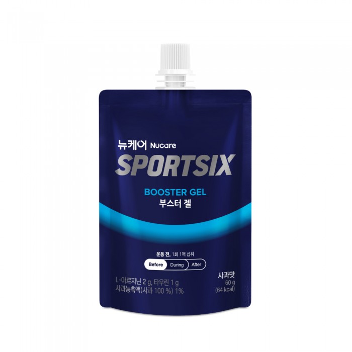 SPORTSIX Booster Gel 60g X 10's (Apple) Pre Workout, Energy Gel, Energy Booster, Amino Energy