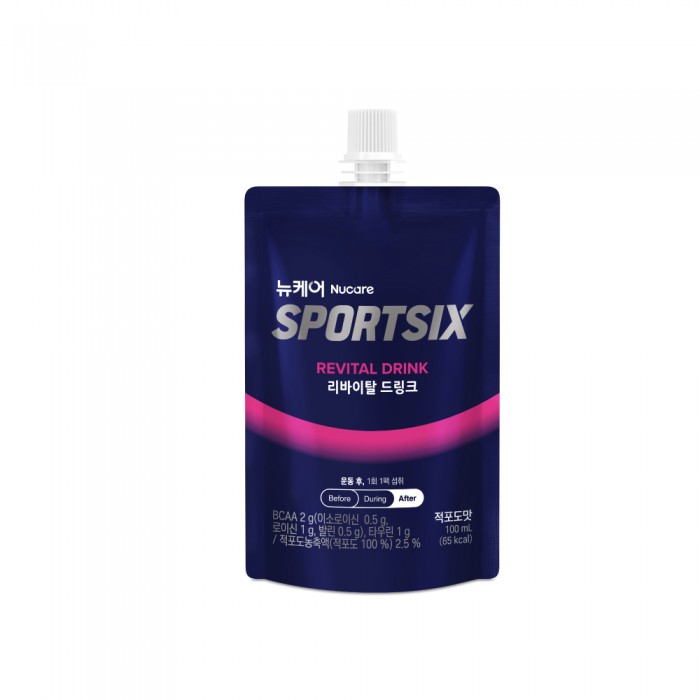 SPORTSIX Revital Drink 100ml X 10's - Red Grape for Recovery Drink with Bcaa, Electrolyte Drink