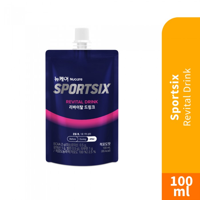 SPORTSIX Revital Drink 100ml - Red Grape for Recovery Drink with Bcaa, Electrolyte Drink