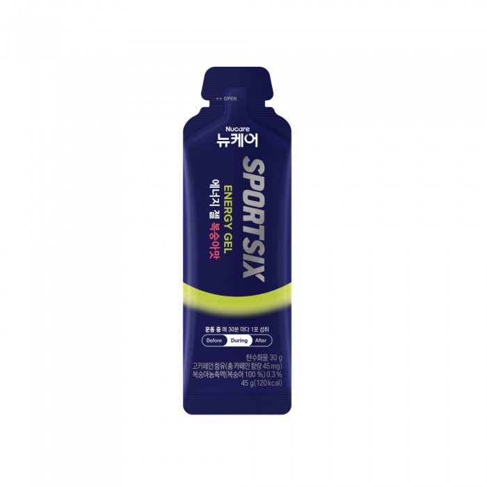 SPORTSIX Energy Gel Peach 45g X 8's for Energy Booster, Energy Gel Running, Tambah Tenaga