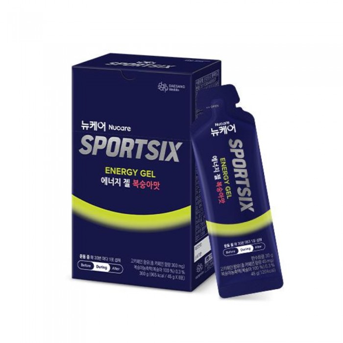 SPORTSIX Energy Gel Peach 45g for Energy Booster, Energy Gel Running, Tambah Tenaga