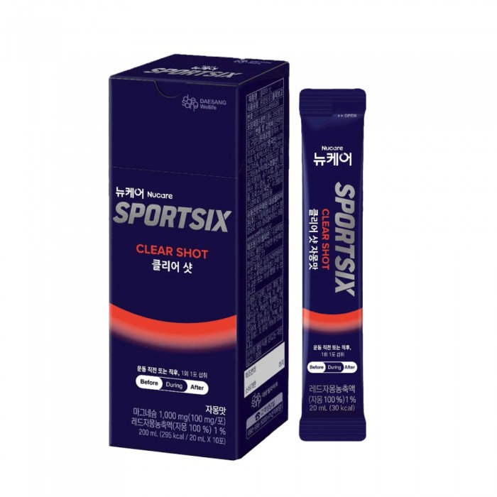 SPORTSIX Clear Shot 20ml X 10's for Energy Gel, Electrolyte Gel with Apple Cider Vinegar