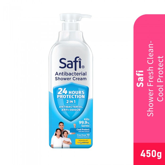 SAFI Shower Fresh Clean 450g - Cool Protect, Body Wash, Shower Gel, Sabun Mandi, Sabun Badan