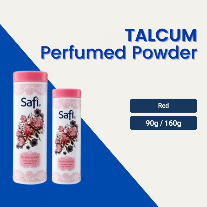 SAFI Talc Vitamin E 90g - Red for Talcum Powder, Bedak Talkum, Talkum Wangi, Bedak Safi