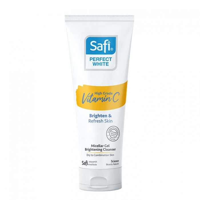 SAFI Perfect White 3x Vitamin C Facial Cleanser 100g - Micellar Cleanser for Face Wash, Pencuci Muka