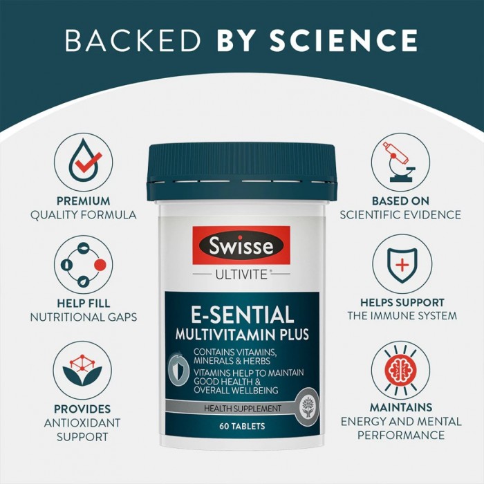 SWISSE Ultivite E-sential Multivitamin Plus 60's for Multivitamins, Swisse Multivitamin, Vitamin