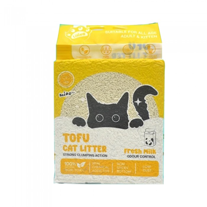 LILIEN Cat Tofu Litter 6L/1.6kg for Pasir Kucing, Cat Litter Tofu, 猫砂 - (Milk/ Lavender/ Charcoal)