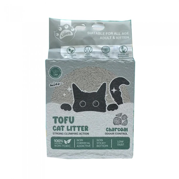 LILIEN Cat Tofu Litter 6L/1.6kg for Pasir Kucing, Cat Litter Tofu, 猫砂 - (Milk/ Lavender/ Charcoal)