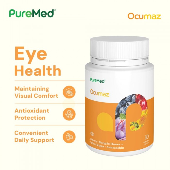 PUREMED Ocumaz 30's X 2 with Lutein, Astxanthin, Eye Supplement