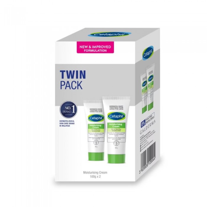 Cetaphil Moisturizing Cream 100g X 2 for Moisturizer, Moisturiser, Pelembab, Krim Muka