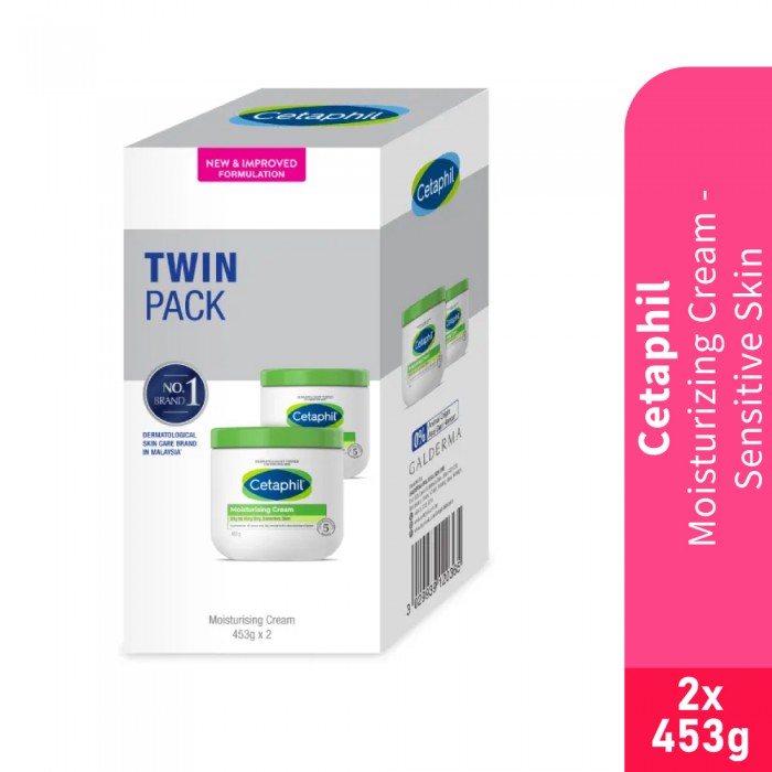 CETAPHIL Moisturizing Cream 453g X 2 for Moisturizer, Moisturiser, Pelembab, Krim Muka