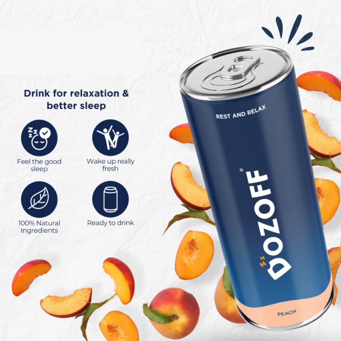 DOZOFF Drink 250ml with Peach Flavor for Sleep Supplement, Sleep Aid