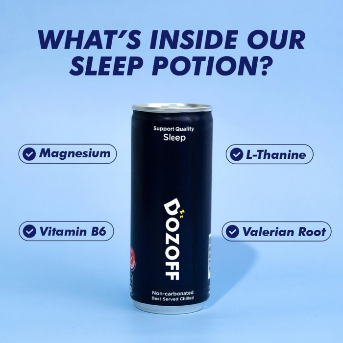 DOZOFF Drink 250ml with Peach Flavor for Sleep Supplement, Sleep Aid