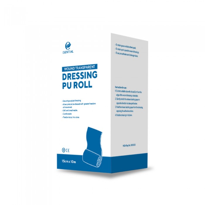 ESENTIAL Wound Transpaent Dressing PU Roll (15cm X 10m) for Surgical, Wound Dressing
