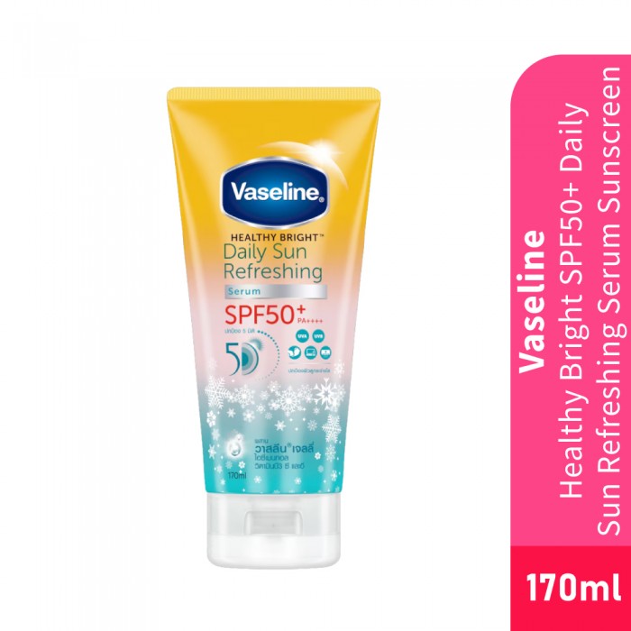 VASELINE Healthy Bright Spf50+ Daily Sun Refreshing Serum Sunscreen 170ml, Vaseline Sunscreen
