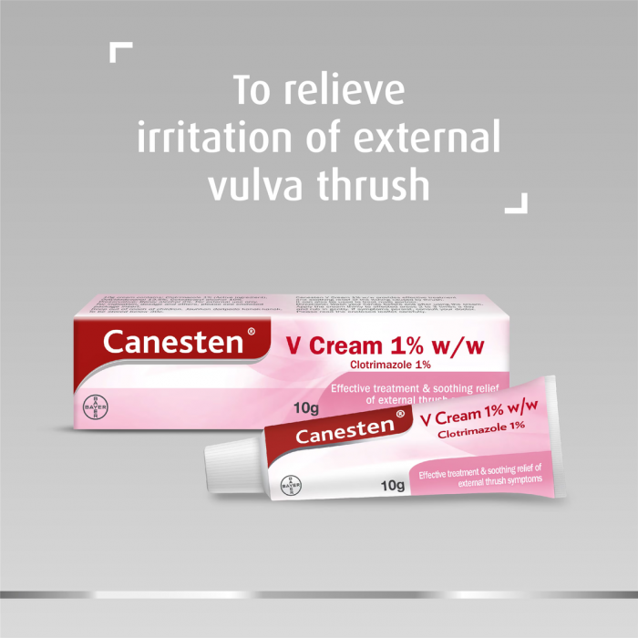 CANESTEN V Cream 1% 10g for Antifungal Cream for Vaginal Yeast Infection, Thrush & Fungal Irritation