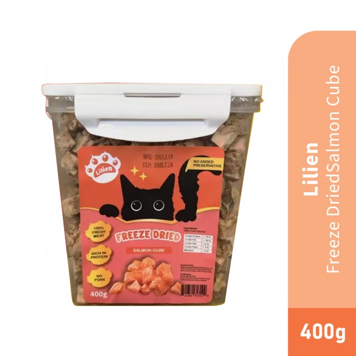 LILIEN Freeze Dried Salmon Cube Cat Snack 400g for Cat Treat, Cat Food, Makanan Kucing