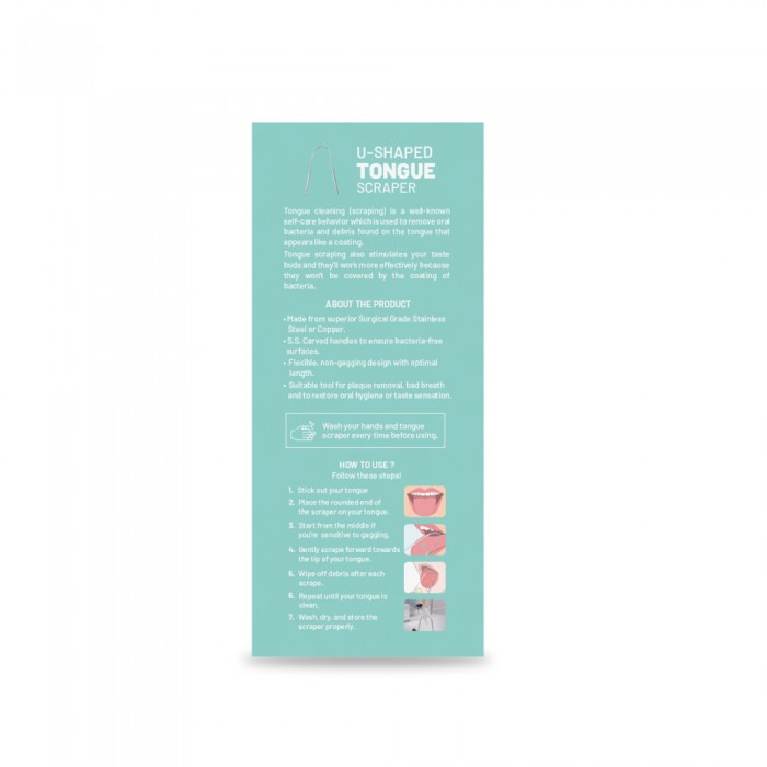 ESENTIAL U-Shaped Tongue Scraper 1's for Tongue Cleaner, Tongue Scaper (TCT-010S)
