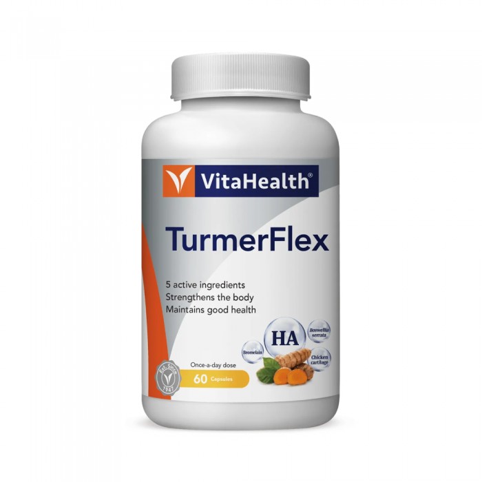 VITAHEALTH Turmerflex 60's for Joint Health, Turmeric Supplement, Hyaluronic Acid