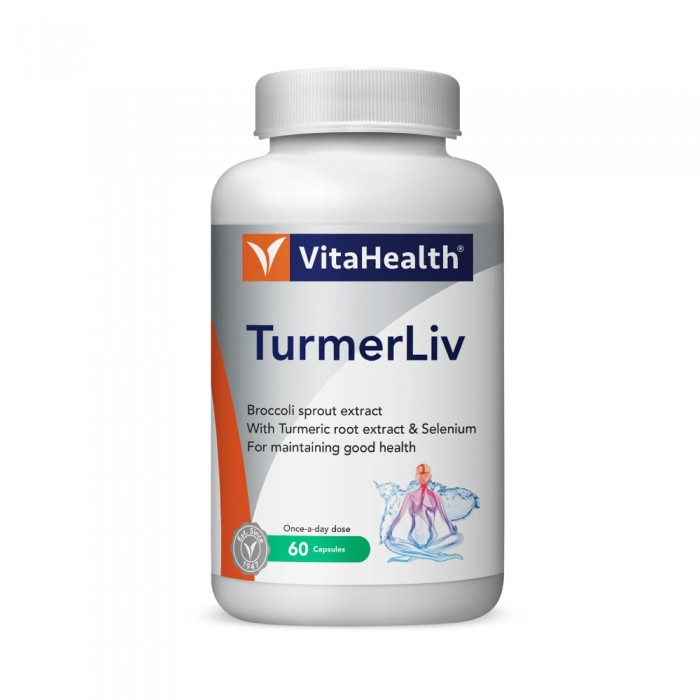 VITAHEALTH Turmerliv 60's with Turmeric Supplement, Selenium Supplement for Liver
